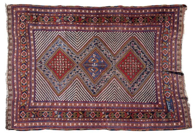 Antique Turkish Oushak Area Rug: Antique Turkish Oushak Area Rug wool with wool foundation and having three central medallions within medallions. 6' 6" x 4' 5"