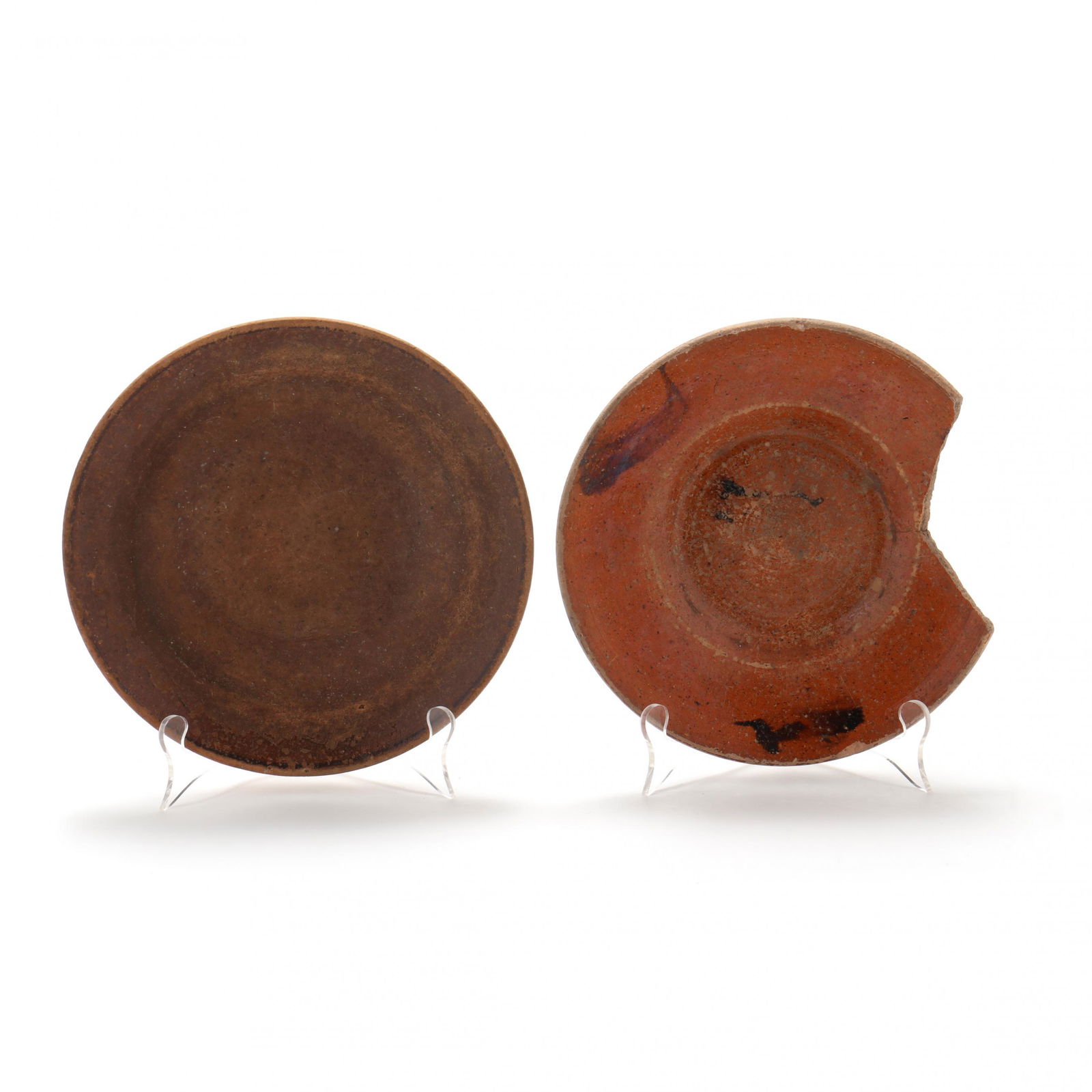 Attributed Randolph County, NC, Two Decorated Dirt Dishes (1 of 8)