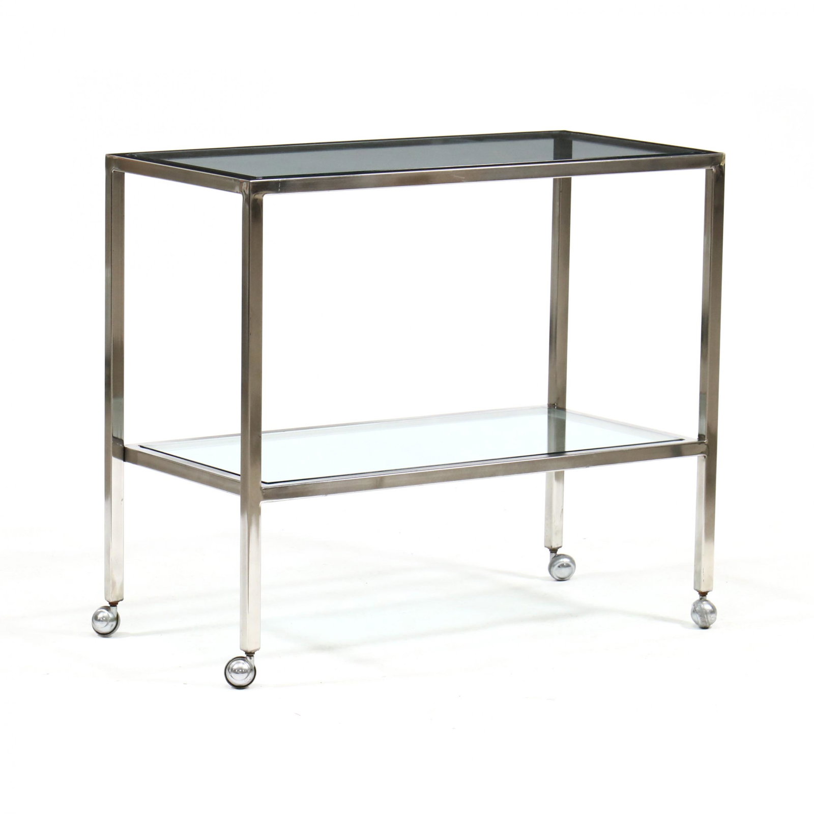 attributed to Milo Baughman, Chrome and Glass Cart (1 of 3)