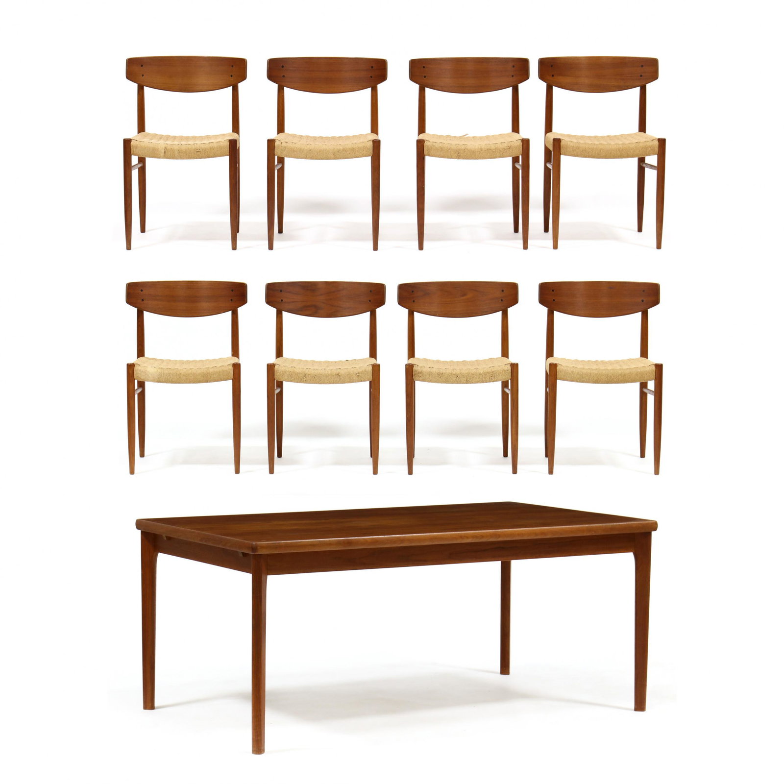 A.M. Møbler, Danish Teak Dining Table and Eight Chairs (1 of 12)