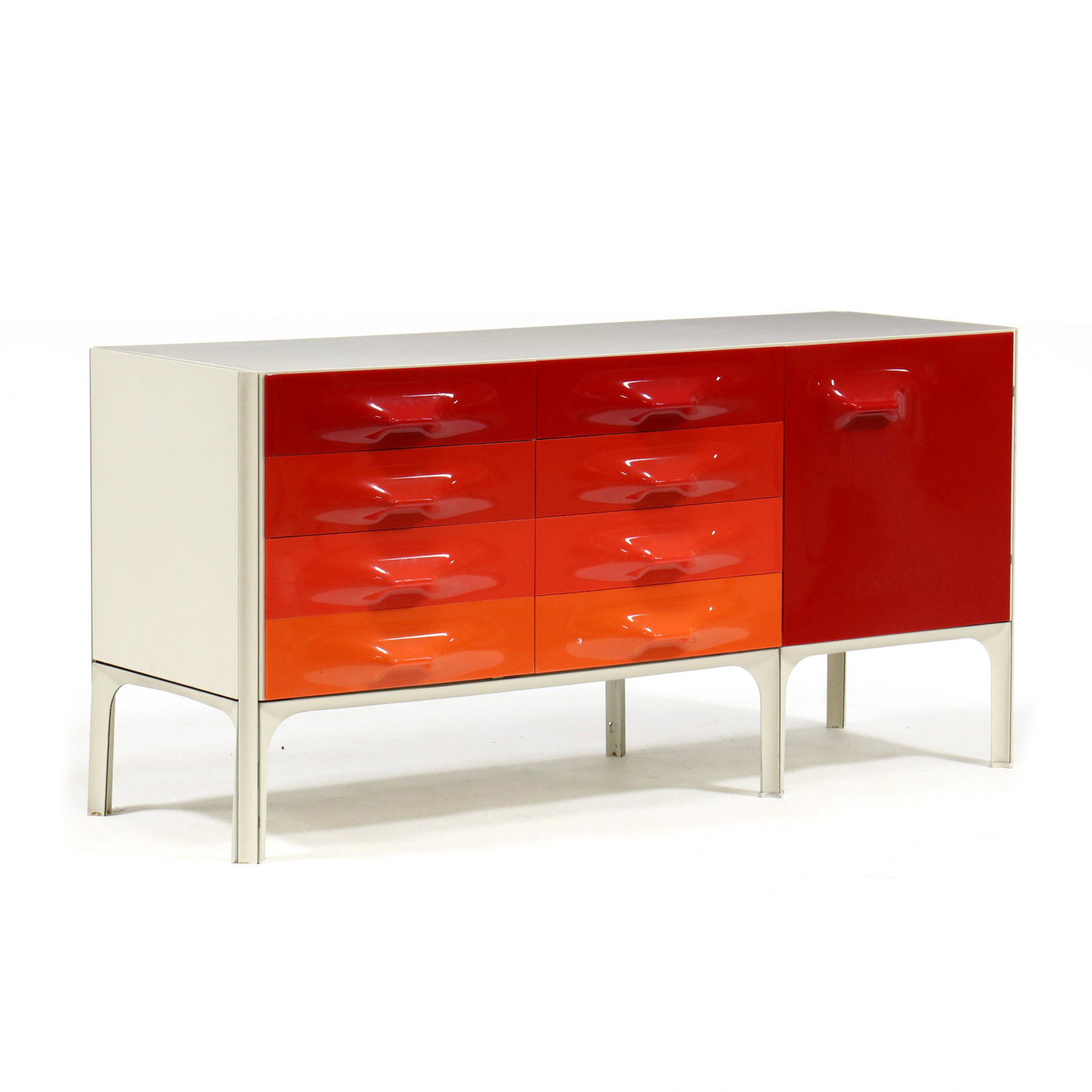 Raymond Loewy (French/American 1893-1986), Red-Orange Dresser (1 of 7)
