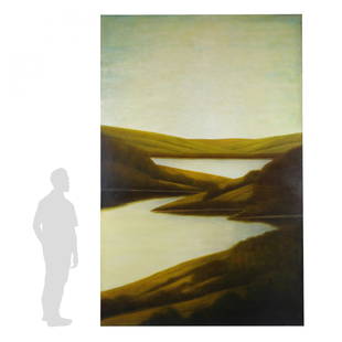 Wade Hoefer (American, 1948-2020), Landscape #2: Wade Hoefer (American, 1948-2020), Landscape #2oil on canvas, gallery wrapped canvas. 120 x 78 in. Wade Hoefer was a contemporary American landscape artist, living and painting in Santa Rosa, Californ