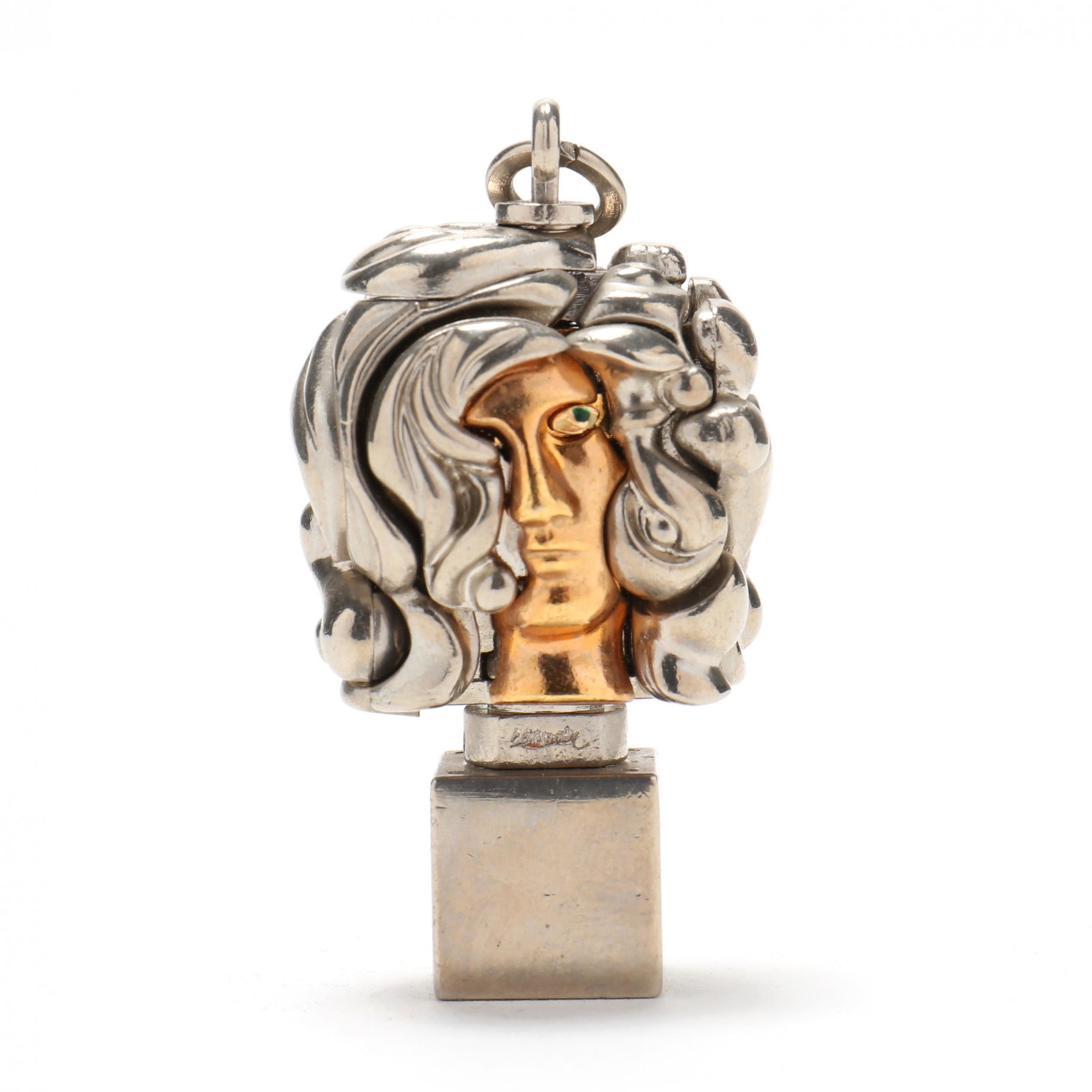 Miguel Ortiz Berrocal (Spanish, 1933-2006), Micheline X: Miguel Ortiz Berrocal (Spanish, 1933-2006), Micheline X 1975-1976, mixed metals, multi-part puzzle sculpture in pendant form, comprised of (22) interlocking pieces including one ring to interior and t