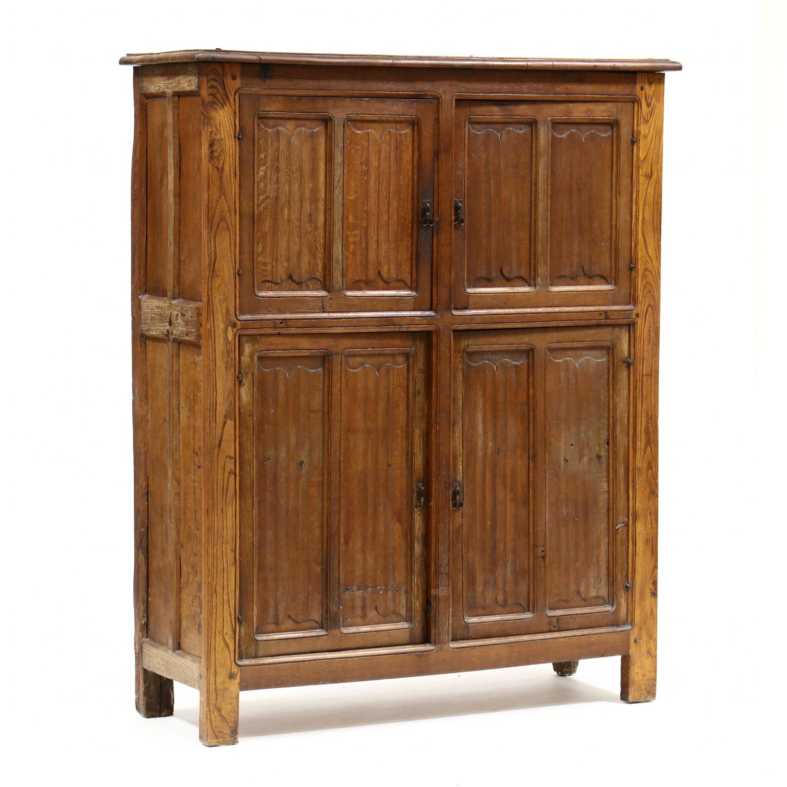 English Jacobean Oak Linen Fold Cupboard (1 of 5)