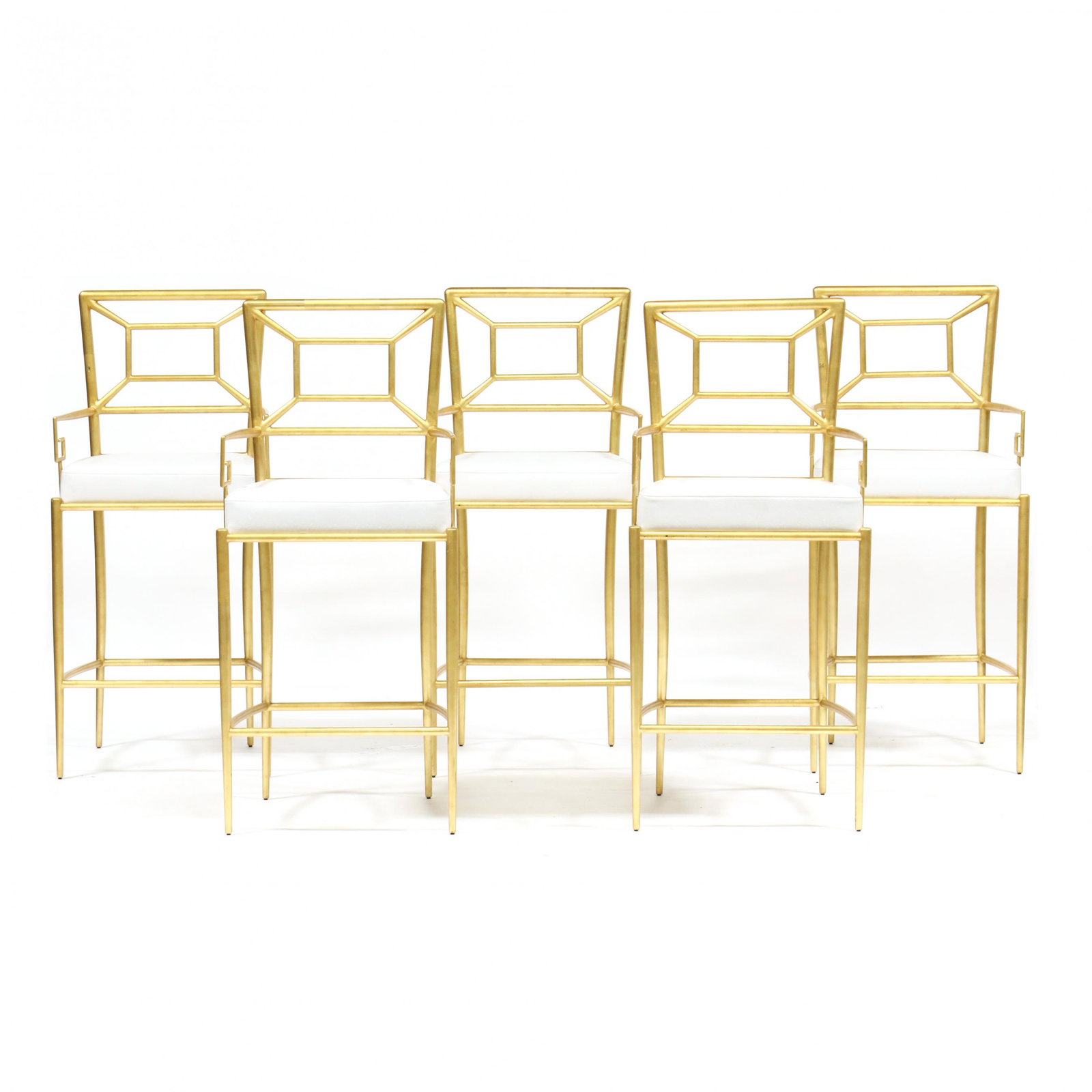Set of Five Contemporary Gold Leaf Bar Stools (1 of 6)