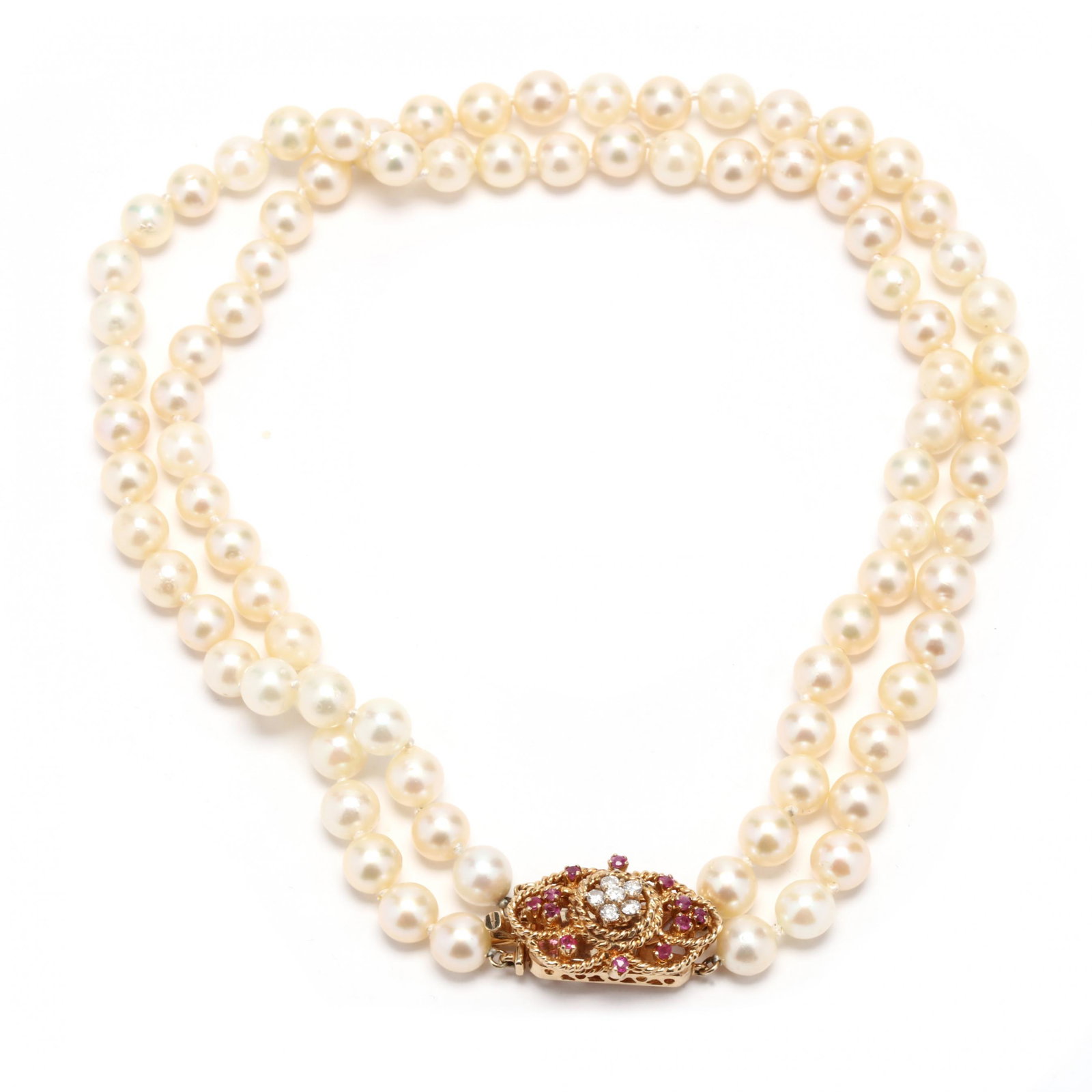 Double Strand Pearl Choker Necklace (1 of 3)