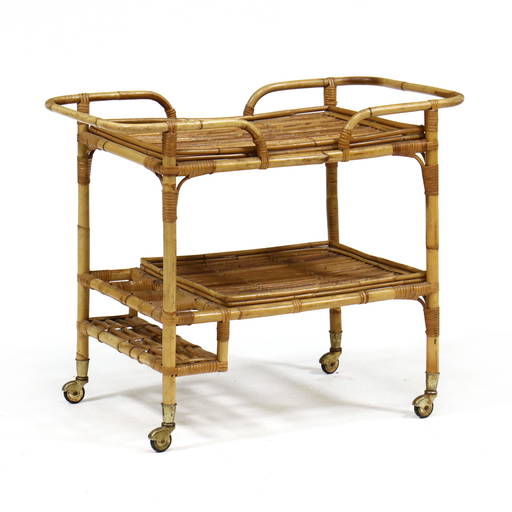 Vintage Bamboo Serving Cart (0318) on Nov 03, 2022 Leland Little in NC