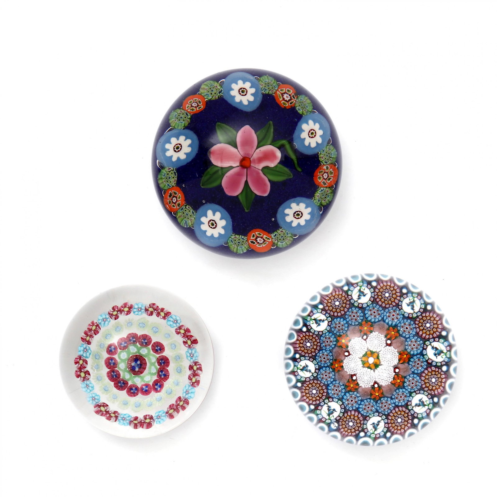 Three Millefiori Glass Paperweights, including Baccarat (1 of 11)