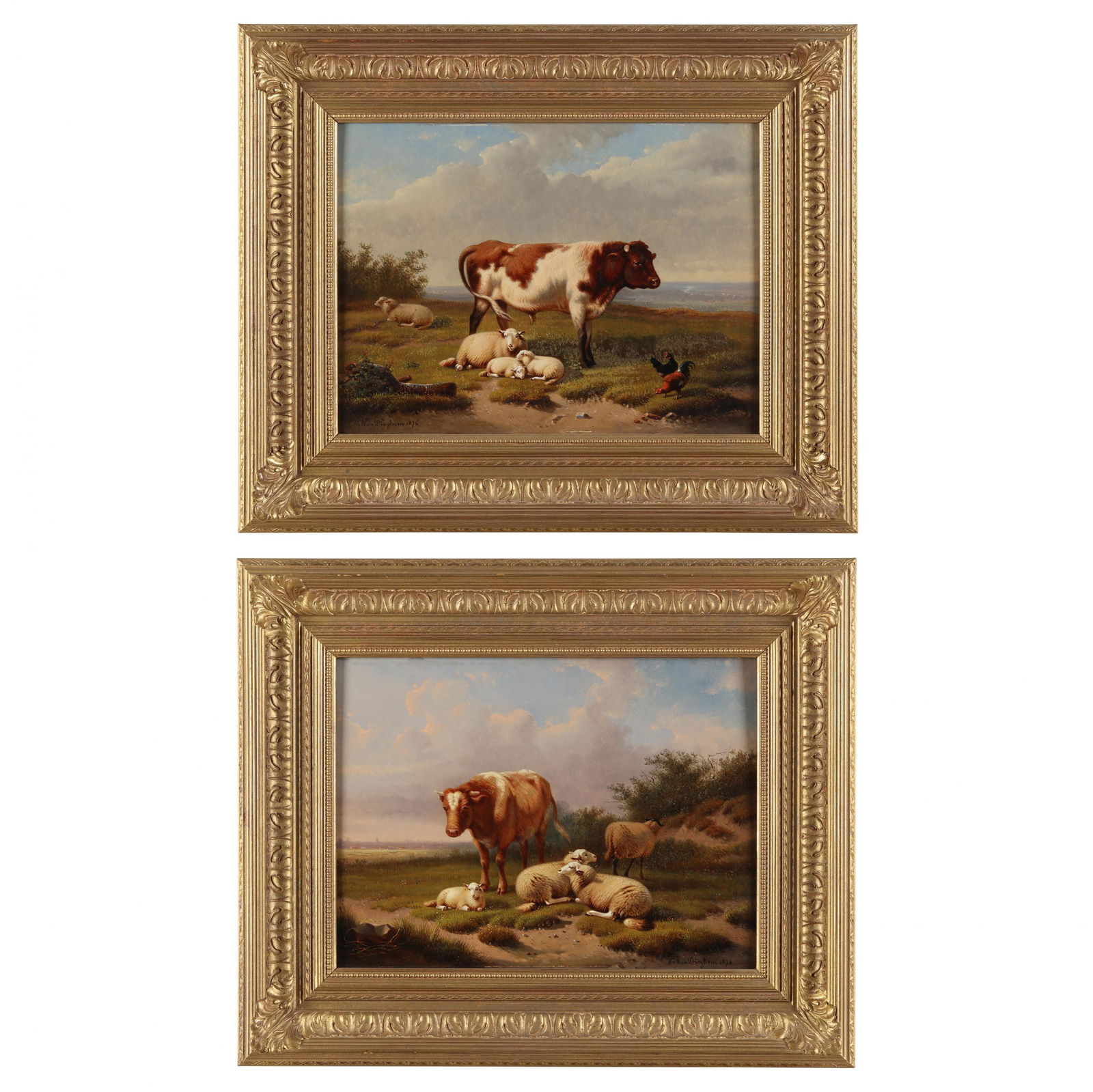 Joseph van Diegham (Belgian, 1843-1885), A Pair of Animal Paintings (1 of 15)
