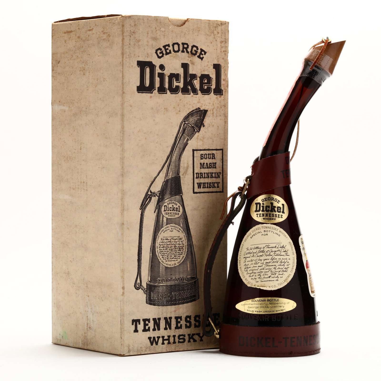George Dickel Tennessee Sour Mash Powderhorn Bottle: George Dickel Tennessee Sour Mash Powderhorn Bottle The buyer acknowledges that he/she is acting within compliance with their state and local laws in regards to the purchase, transportation and delive