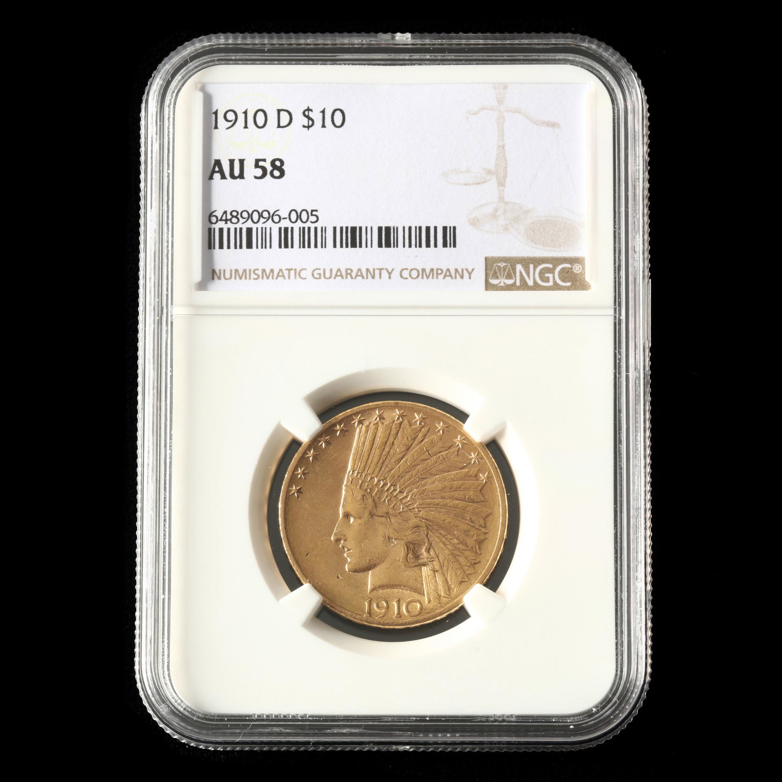1910-D Indian Head Gold Eagle, NGC AU58 (1 of 2)