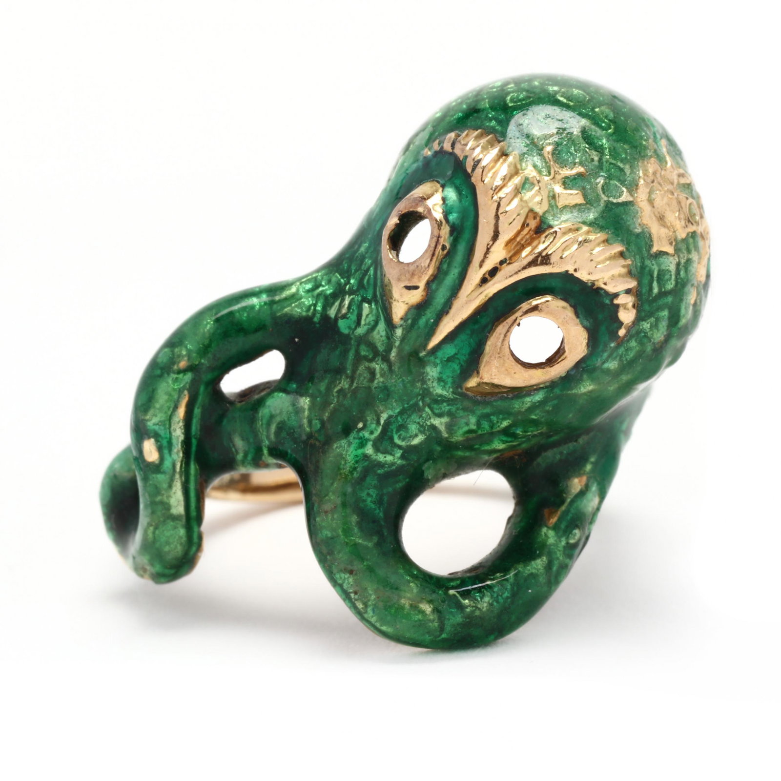 Gold and Enamel Octopus Ring (1 of 5)