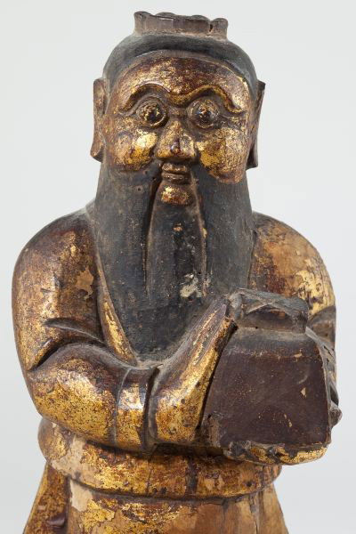 Antique Chinese Wood Carving of an Official - 2