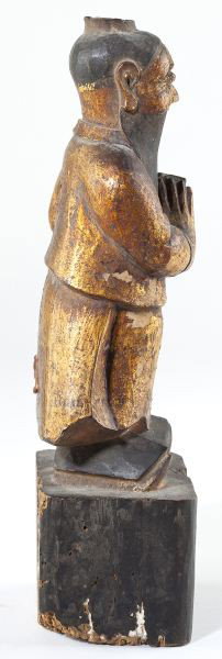 Antique Chinese Wood Carving of an Official - 3