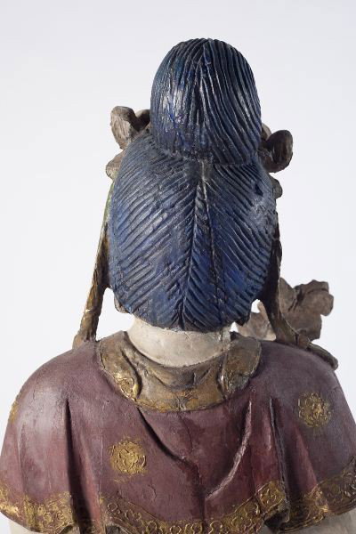 Guanyin Compassion, Carved Polychrome Large Figure - 4