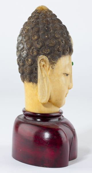 Asian Carved Ivory Buddha Head - 2