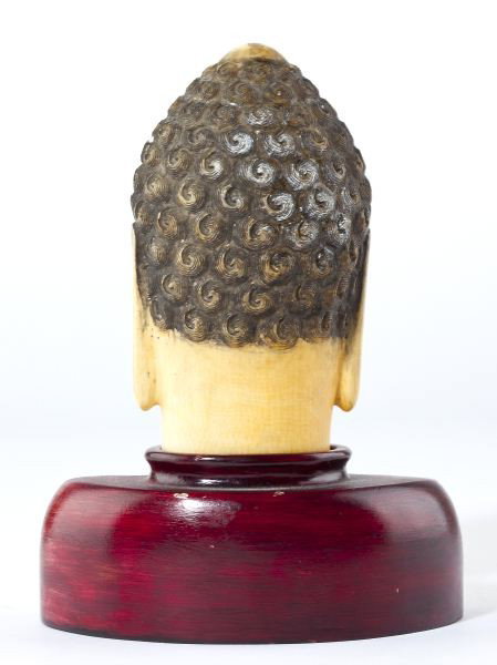 Asian Carved Ivory Buddha Head - 3