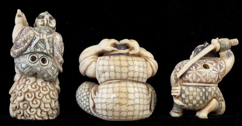 Group of Seven Japanese Ivory Netsuke - 3