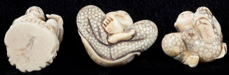 Group of Seven Japanese Ivory Netsuke - 4