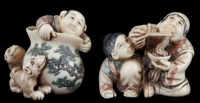 Group of Seven Japanese Ivory Netsuke - 5