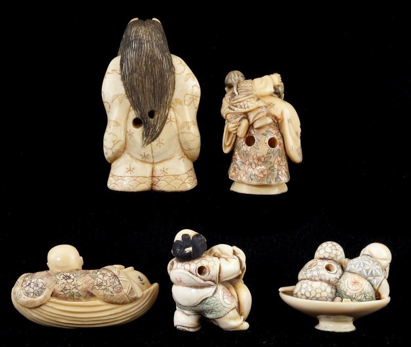Group of Five Japanese Ivory Netsuke - 2