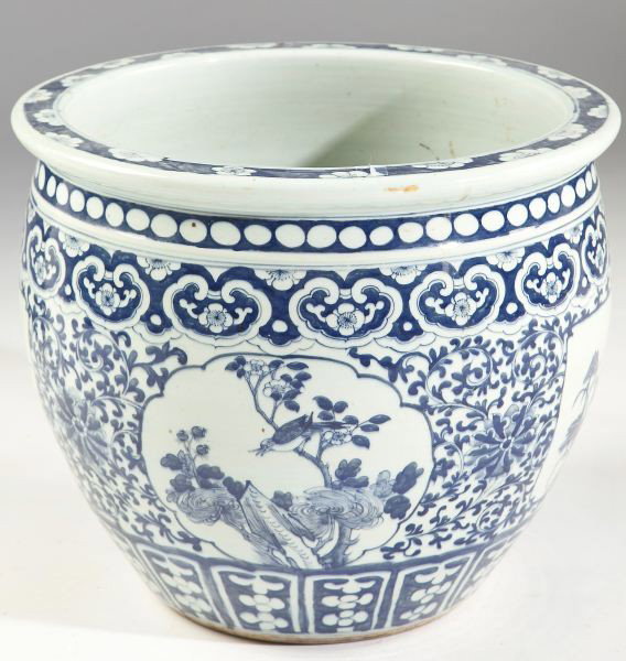Pair of Chinese Blue and White Jardinieres - 2