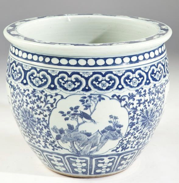 Pair of Chinese Blue and White Jardinieres - 4