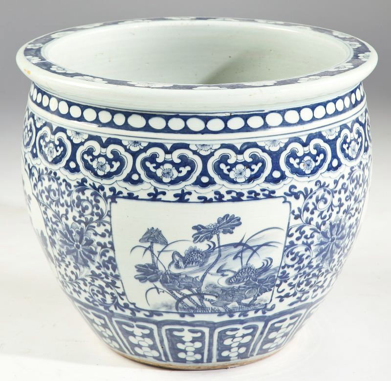 Pair of Chinese Blue and White Jardinieres - 5