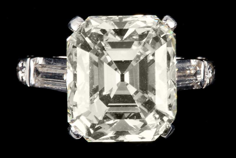 Impressive 9.90 carat Platinum and Diamond Ring