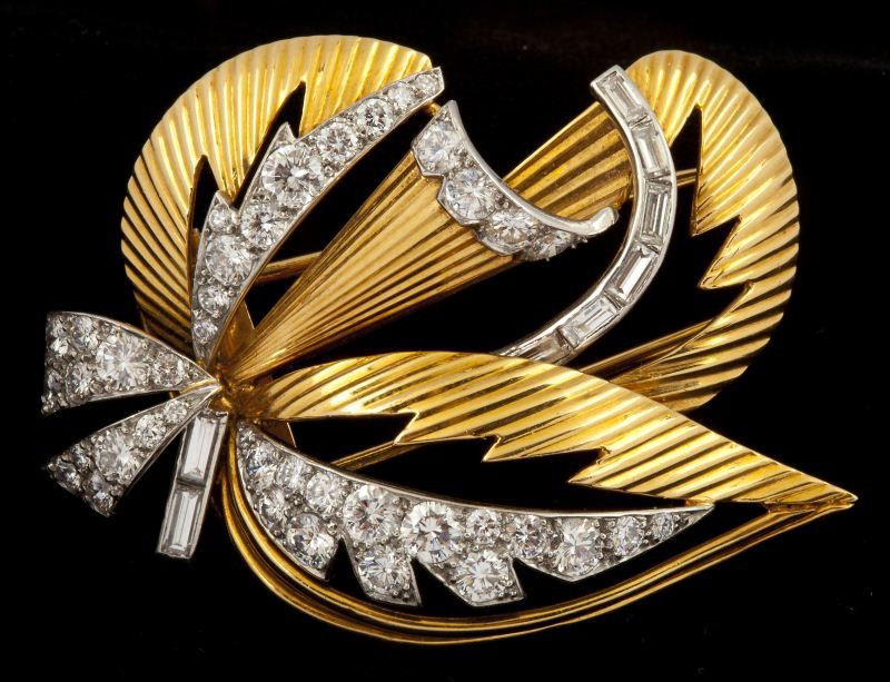 18KT Gold and Diamond Brooch, Cartier, Paris