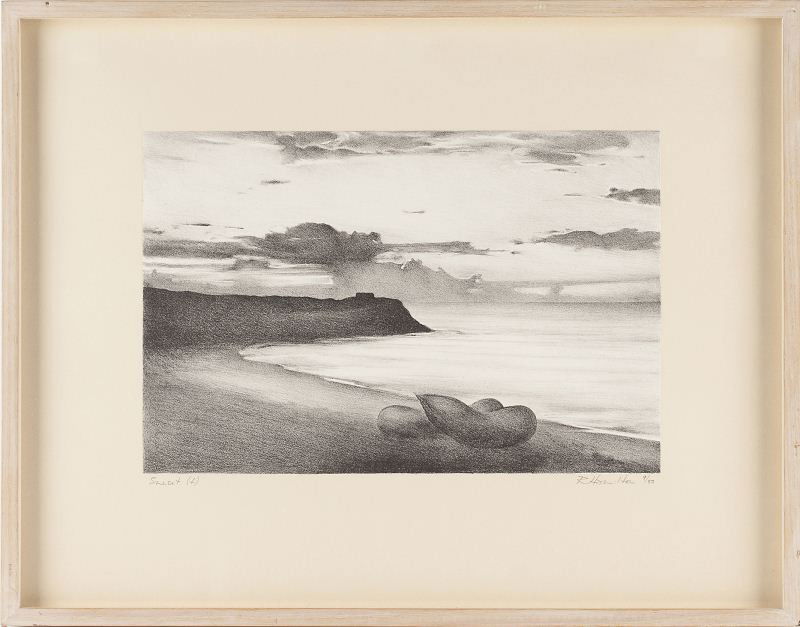Richard Hamilton (Br., 1922-2011), "Sunset": Richard Hamilton (Br., 1922-2011), "Sunset"lithograph, 1976, signed and titled in pencil, numbered 9/50, printed and published by Tyler Graphics, New York, with their blindstamp, on chine appliqué su