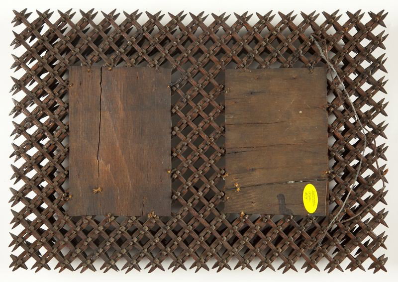 Two "Crown of Thorns" Folk Art Mirrors - 4