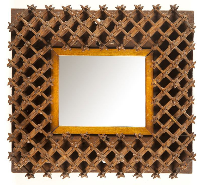 Two "Crown of Thorns" Folk Art Mirrors - 5