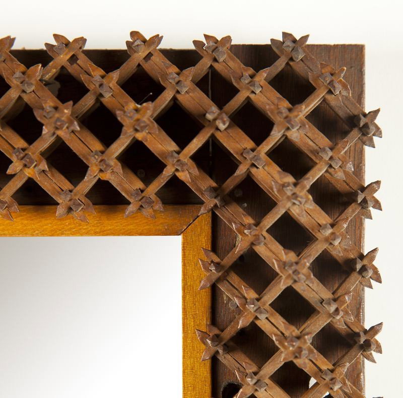 Two "Crown of Thorns" Folk Art Mirrors - 6