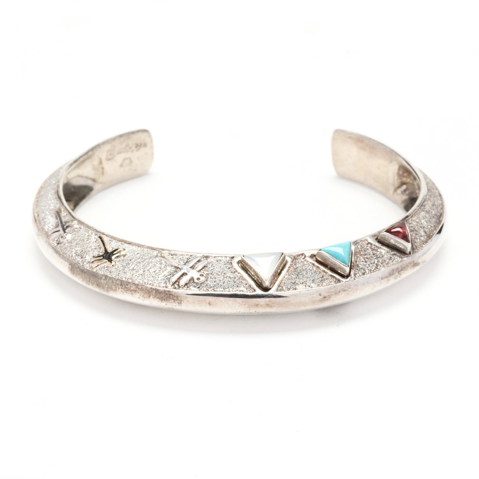 Sterling Silver, Gold, and Gem-Set Cuff Bracelet (1 of 6)