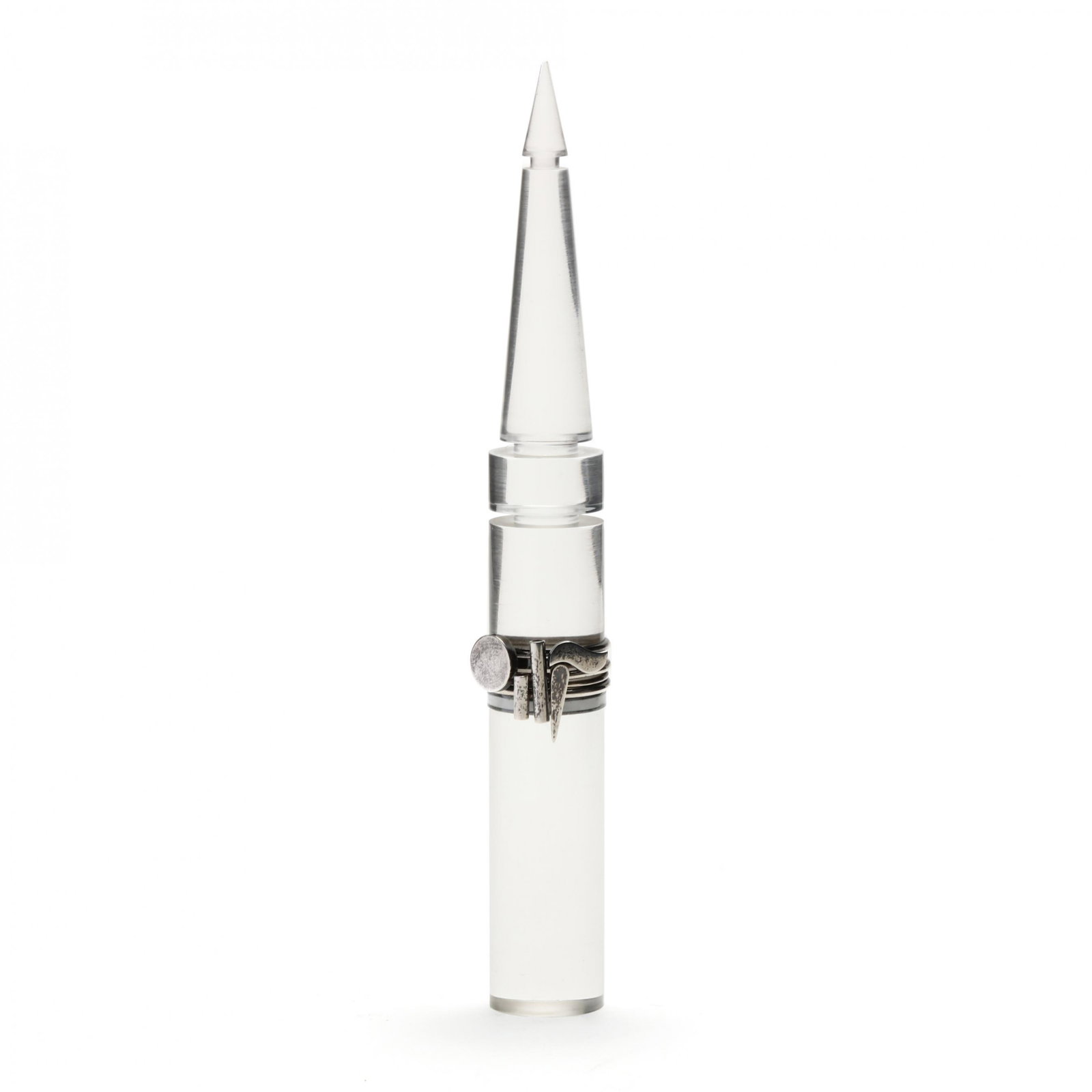 Wendy Ramshaw (British, 1939-2018), Stacked Sterling Ring-Set with Lucite Stand (1 of 6)