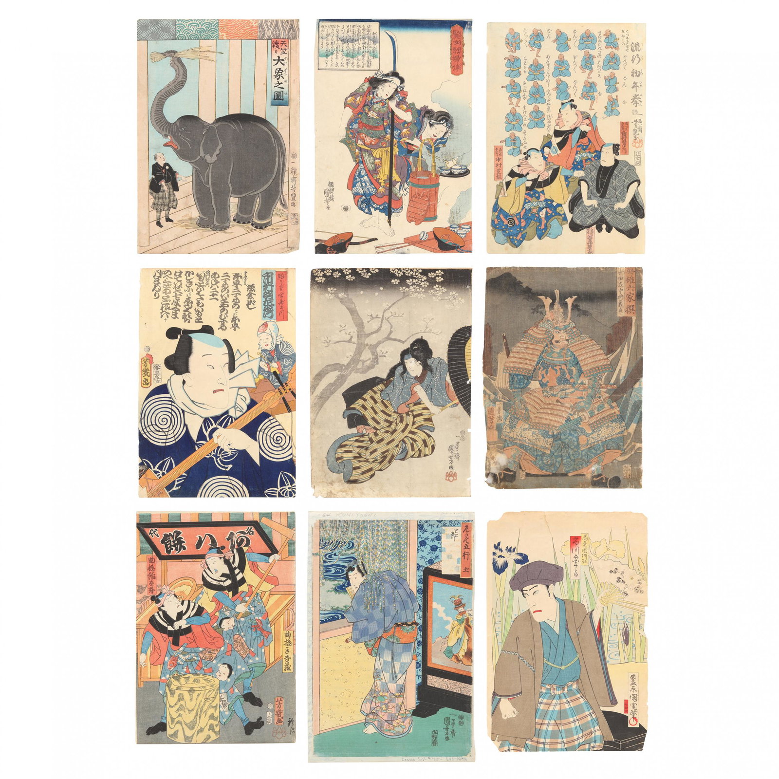 Collection of Nine Japanese Woodblock Prints (1 of 20)