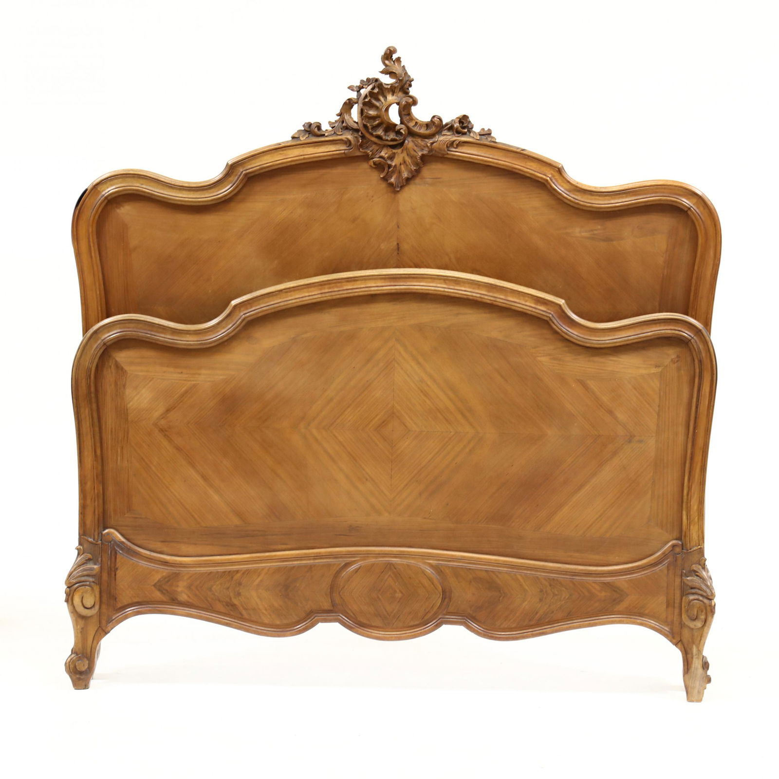 French Rococo Style Carved Mahogany Full Size Bed (1 of 5)