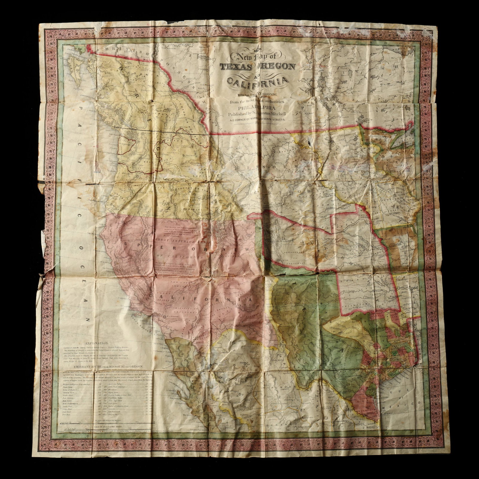 Mitchell's  A New Map of Texas, Oregon and California (1 of 7)