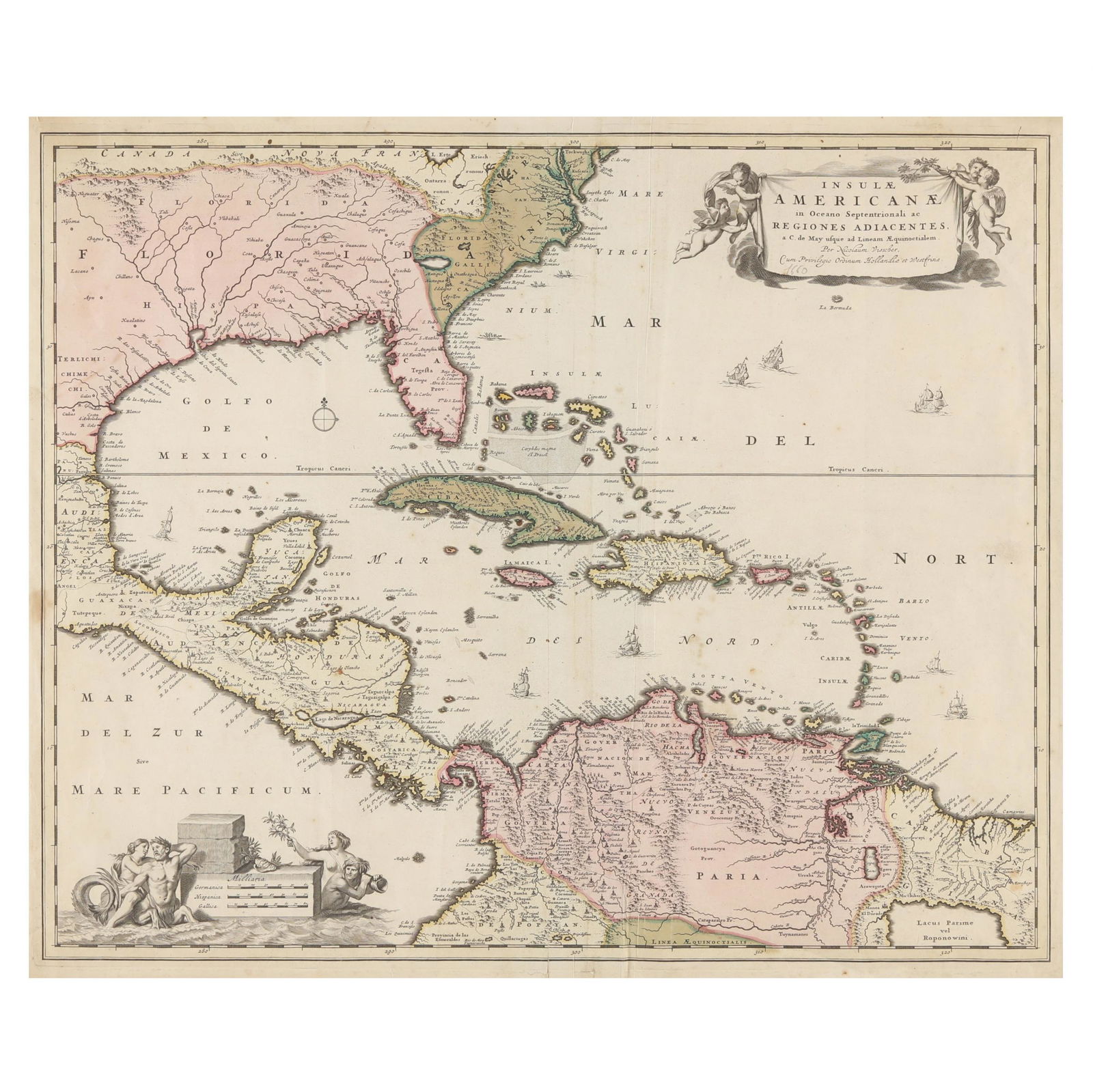 Nicholas Visscher,  Insulae Americanae in Oceano Septentrionali... (1 of 6)