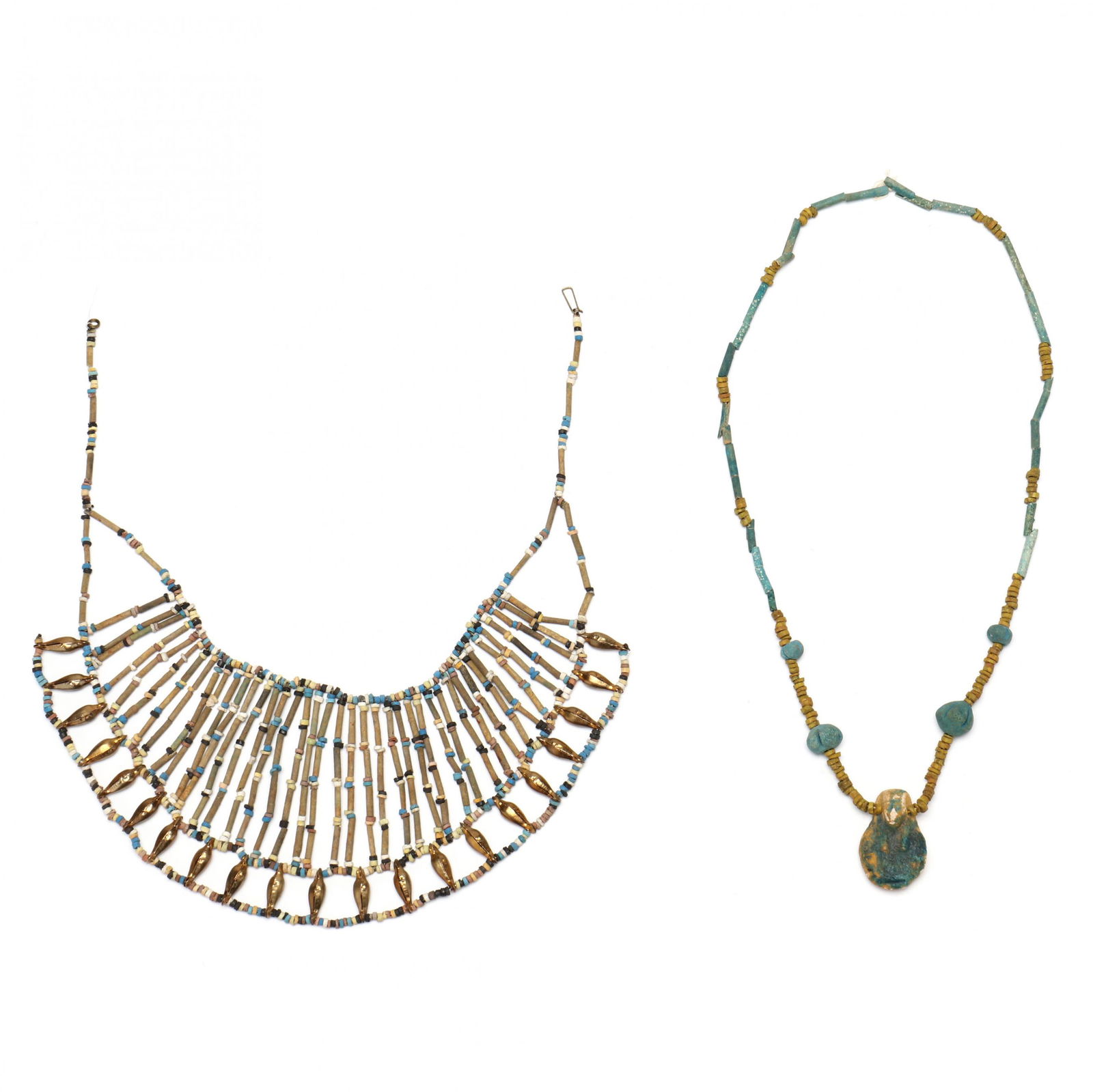 Two Egyptian Style Faience Necklaces (1 of 6)