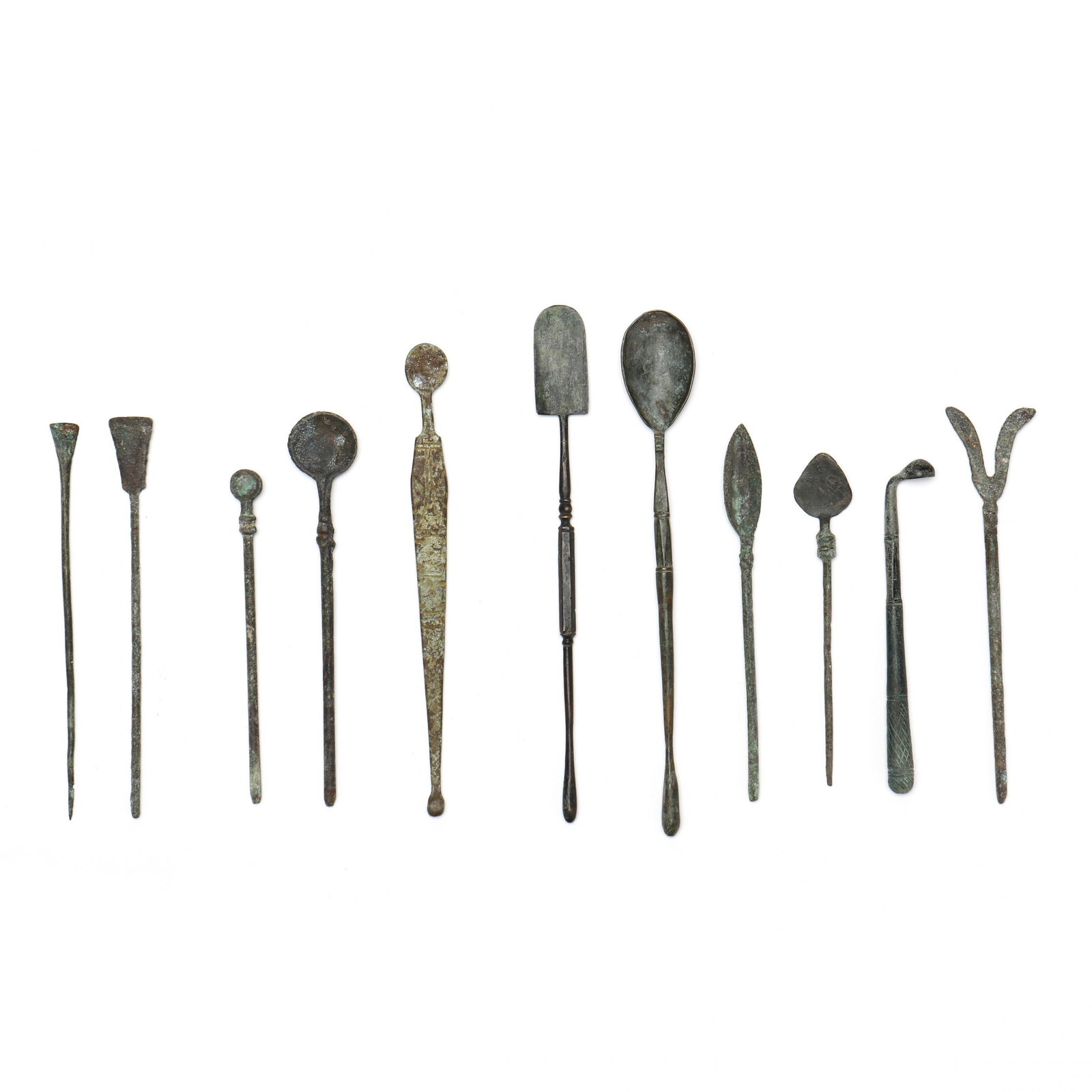 Eleven (11) Roman Bronze Implements, Mostly Medical (1 of 5)
