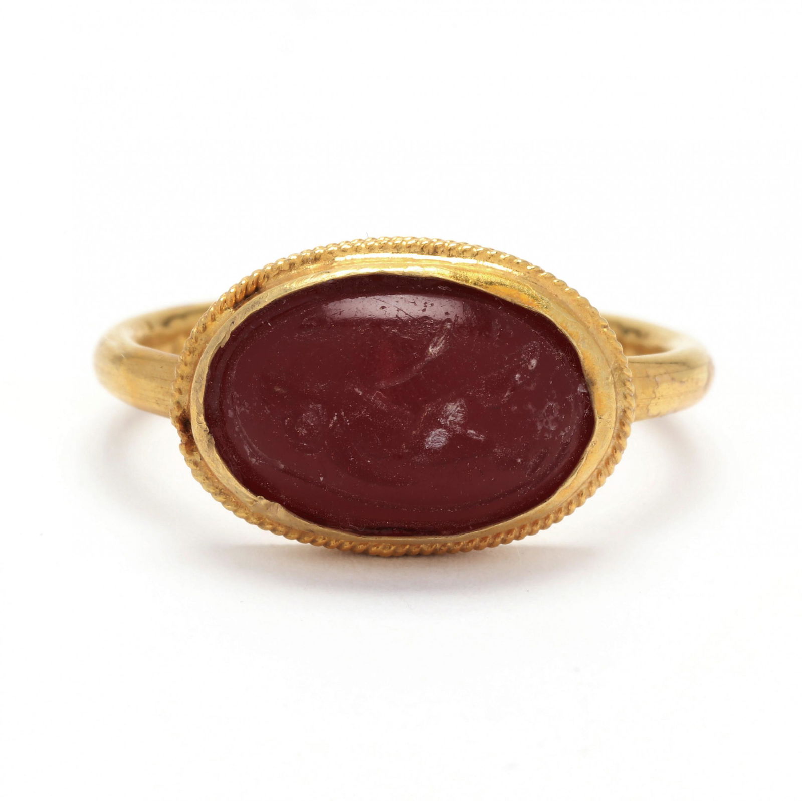 Classical Style Gold Ring with Intaglio of a Striding Man (1 of 4)