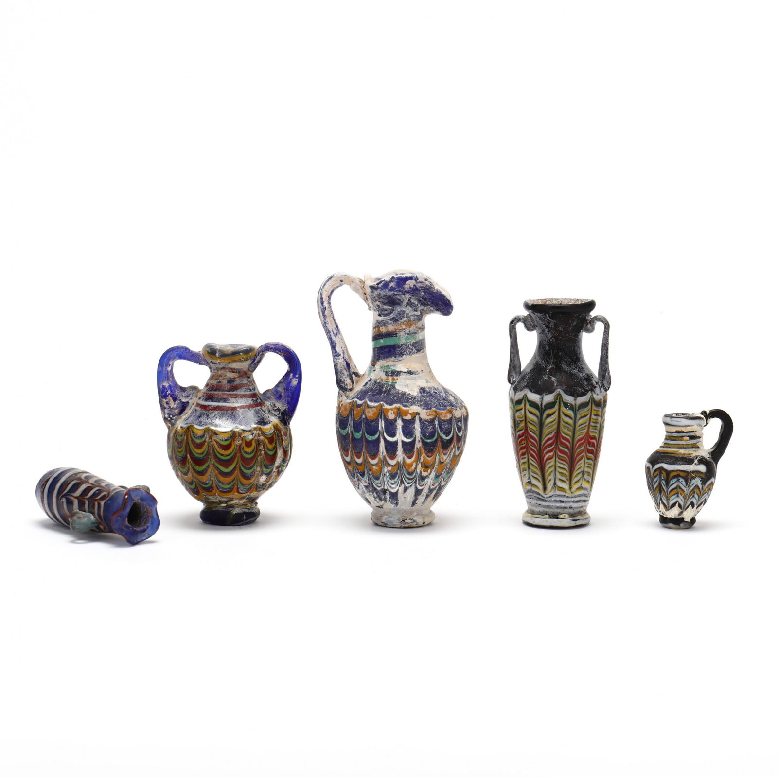 Five Phoenician Style Core Glass Vessels (1 of 4)