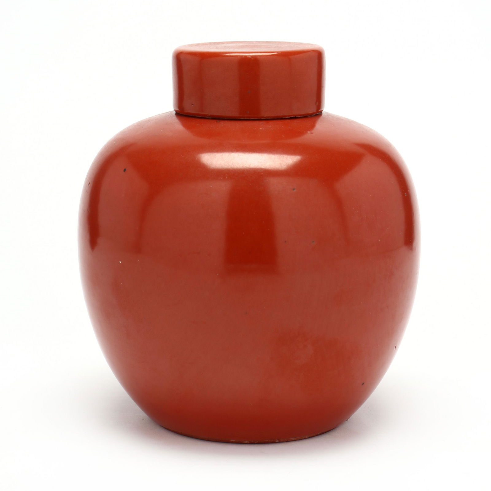 A Chinese Coral Red Ginger Jar with Cover (1 of 8)