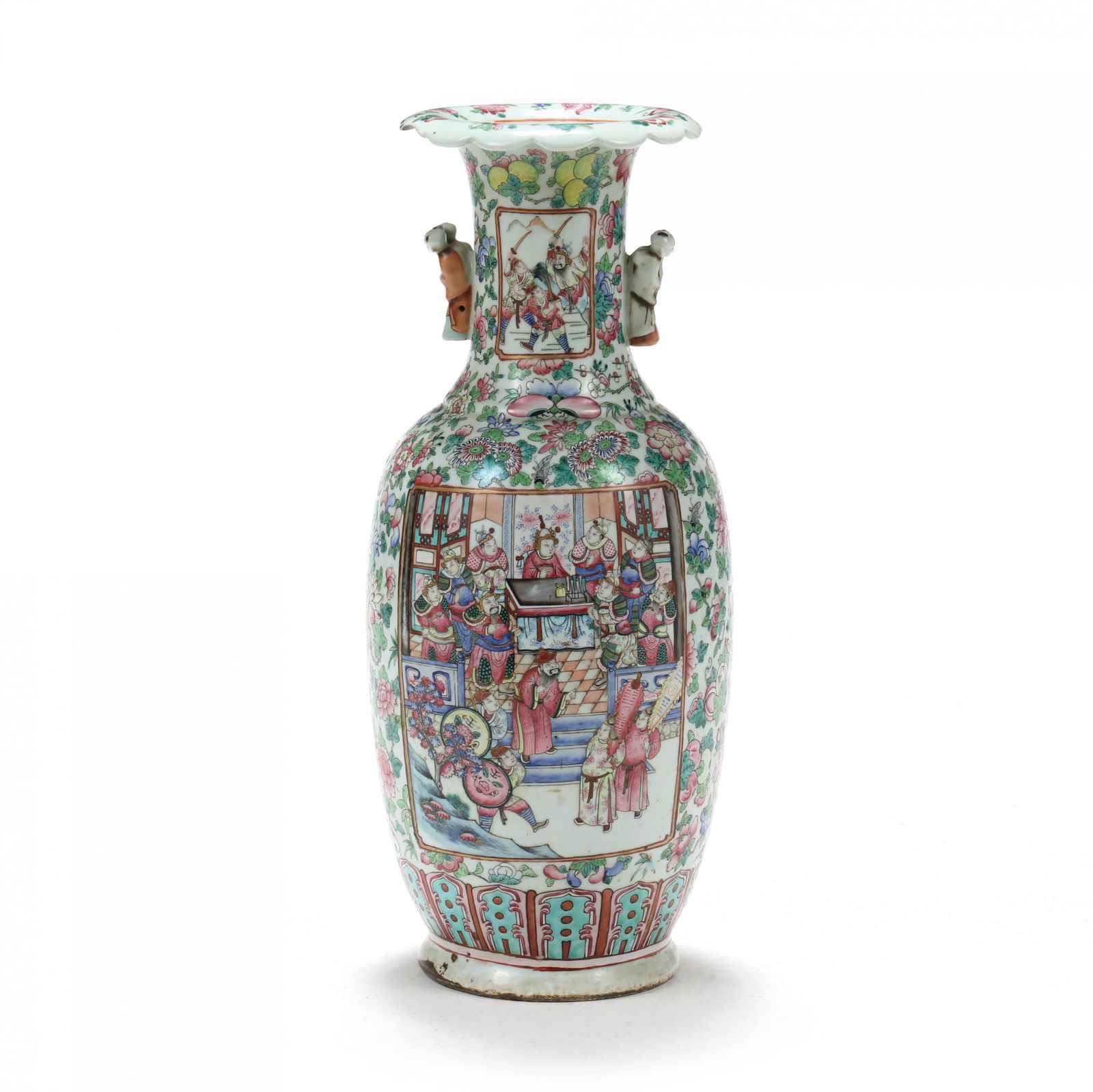 A Chinese Famille Rose Porcelain Floor Vase With Warriors (1 of 16)