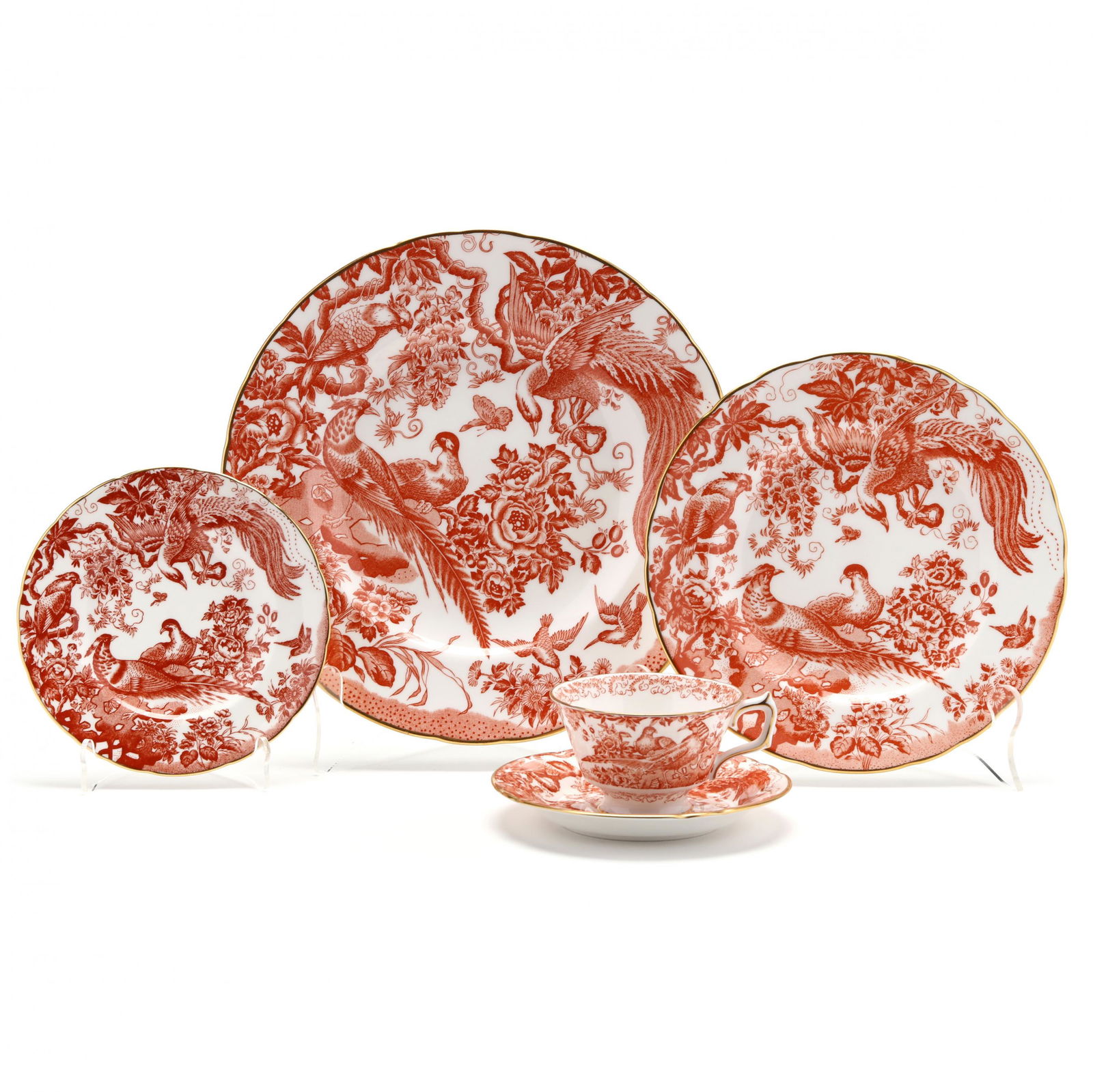 Royal Crown Derby,   Red Aves  Tableware Service for Twelve (1 of 11)