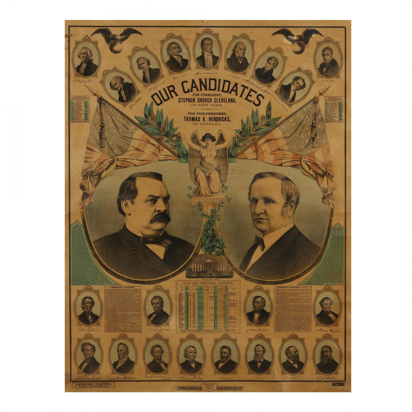 Large Cleveland-Hendricks Broadside From 1884 Presidential Campaign (1 of 8)