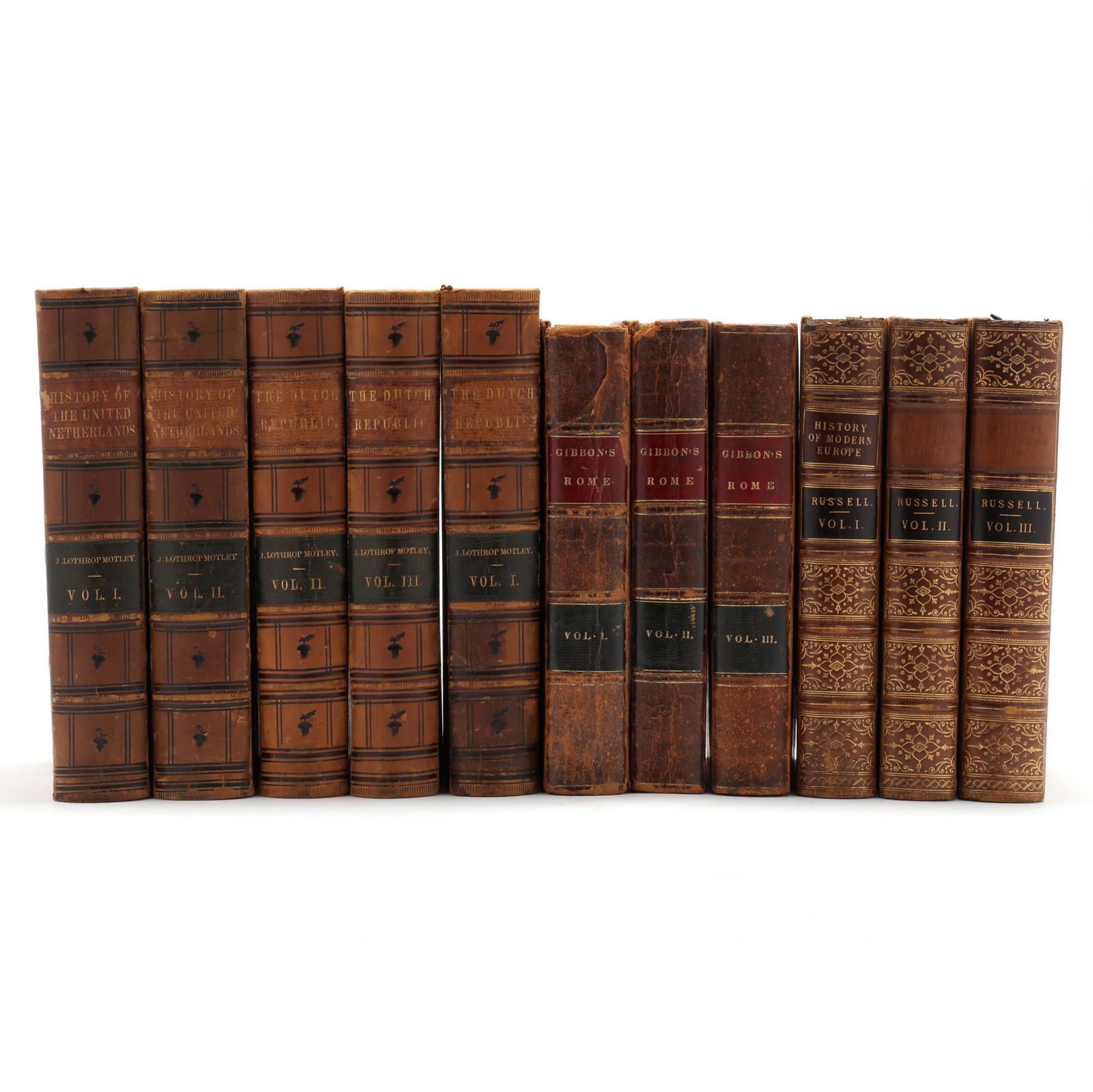 Three Small Sets of 19th Century Leather Bound Books (1 of 9)