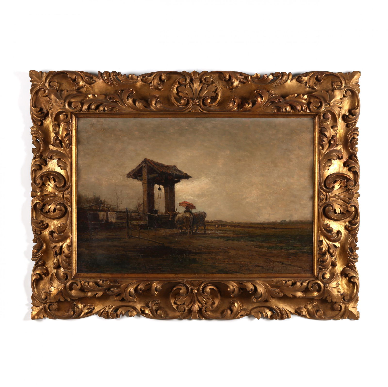 Carlo Follini (Italian, 1848-1938), Pastoral Landscape with Well (1 of 4)